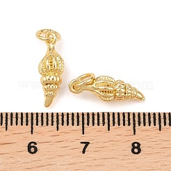 真鍮製チャーム  丸カン付き  海洋のテーマ  18KGP本金メッキ  シェル形状  15.5x5mm  穴：3.5mm&nbsp;KK-G549-17B-G