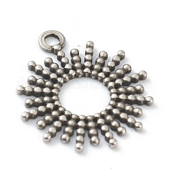 変色しない304ステンレススチールペンダント  太陽  ステンレス鋼色  18x15x1mm  穴：1.5mm&nbsp;STAS-G244-18P
