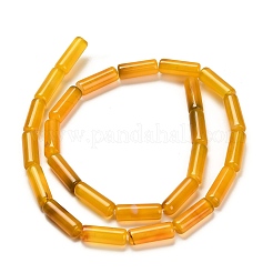 染め加工天然石瑪瑙ビーズ連売り  コラム  ゴールド  15.5~16x6~6.5mm  穴：1mm  約24~25個/連  14.96~15.35''（38~39センチメートル）&nbsp;G-G203-01G