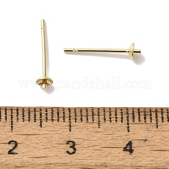真鍮スタッドイヤリングを見つける  鉛フリー＆カドミウムフリー  ラウンド  24KGP本金メッキ  13.5x3mm  ピン：12x0.7mm&nbsp;KK-K383-01A-G