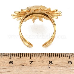 女性用304ステンレススチールカフリング  太陽  ゴールドカラー  26x26mm&nbsp;RJEW-P174-01G