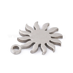 変色しない201ステンレススチールペンダント  太陽  ステンレス鋼色  16x12.5x1mm  穴：1.6mm&nbsp;STAS-K003-10P