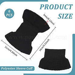 ポリエステル袖口6個  リブトリム生地セータージャケットコート縫製diy  ブラック  140x110x3mm&nbsp;DIY-BC0017-65