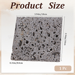 天然トラバーチンの展示台  正方形  グレー  10x10x0.8cm&nbsp;DIY-WH20002-68A-02