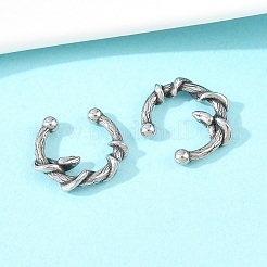 316ステンレススチールフープノーズリング  アンティークシルバー  ヘビ  12x13x3mm&nbsp;AJEW-C044-05D-AS