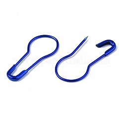 スプレー塗装された鉄のひょうたんピン  編みステッチマーカー  ブルー  21.5x9.5x1.5mm  ピン：0.5mm&nbsp;IFIN-T017-08D
