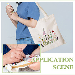 花柄 DIY キャンバス レディース ショルダーバッグ 作り方キット  スレッドを含む  刺繍フープ  カラフル  390x345mm&nbsp;DIY-WH0349-356A