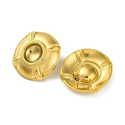 イオンプレーティング（IP）304ステンレススチールフラットラウンドスタッドピアス  18KGP本金メッキ  30.5x30.5mm&nbsp;EJEW-K295-17G