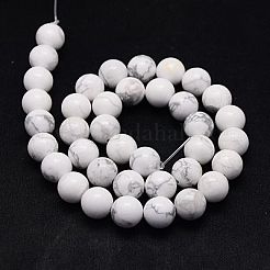 天然石ハウライトビーズ連売り  ラウンド  6mm  穴：1mm  約58~60個/連  15インチ。&nbsp;X-TURQ-G090-6mm