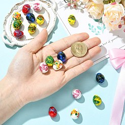 18個 6色 手作りランプワークビーズ連売り  恐竜の卵  ミックスカラー  16.5x13.5mm  穴：1.4mm  3個/カラー&nbsp;LAMP-CJ0003-08
