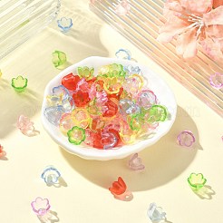透明なアクリルビーズキャップ  花  ミックスカラー  10x7mm  穴：1.4mm  約280個/袋&nbsp;MACR-CJC0006-01