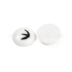 白と黒のフラットラウンドい漫画の樹脂カボション  矢印  13x4mm&nbsp;LS-CRES-Q009-01B