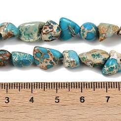 染色された天然インペリアルジャスパービーズ連売り  ナグセット  ターコイズ  3~13x5~19x7~10mm  穴：1.2mm  約44~49個/連  14.76~15.35''（37.5~39センチメートル）&nbsp;G-A283-A01-01