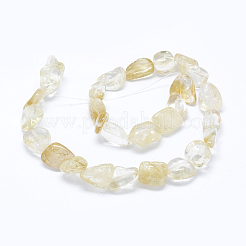 天然石シトリンビーズ連売り  タンブルストーン  ナゲット  12~23x6~15mm  穴：1.2mm  15.7インチ（40cm）&nbsp;G-F599-27