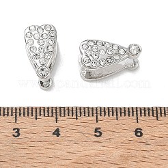 真鍮ラインストーンアイスピックピンチベイル  長持ちメッキ  ラックめっき  鉛フリー＆カドミウムフリー  プラチナ  16x8.5x8.5mm  ピン：1mm&nbsp;KK-CBA6305-14P-D