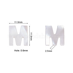 天然淡水シェルビーズ  トップドリルビーズ  アルファベット  a～zの文字  乳白色  10x2.5~11.5x3mm  穴：0.8mm  1個/文字  26個/セット&nbsp;SHEL-CJ0001-02