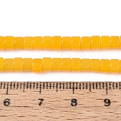 ジェイド風ガラスビーズ連売り  フラットラウンド  ゴールデンロッド  4~4.5x3mm  穴：0.5~0.8mm  約126~129個/連  14.57~14.96''（37~38センチメートル）&nbsp;GLAA-N026-2x4mm-J06