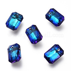 ガラスラインストーンチャーム  バックメッキ  多面カット  八角形の長方形  ミックスカラー  9x6x3mm  穴：1mm&nbsp;RGLA-A024-E02-M1