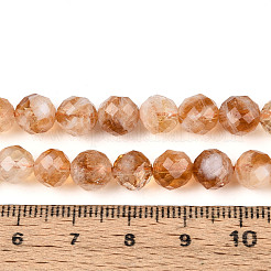 天然シトリン（加熱）ビーズ連売り  ラウンド  多面カット  7.5~8mm  穴：1mm  約23~26個/連  7.36~7.72''（18.7~19.6センチメートル）&nbsp;G-S345-8mm-18-01