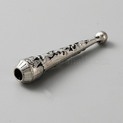 合金コードエンドパーツ  ボロタイエンドキャップ  コーン  アンティークシルバー  52x10.5mm  内径：5.5mm&nbsp;FIND-WH0111-224AS