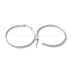 変色しない304ステンレススチール製フープピアス（女性用）  リング  ステンレス鋼色  50x3mm&nbsp;EJEW-Z066-02P