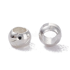真鍮ビーズ  長持ちメッキ  コラム  銀  2.5x1.5mm  穴：1.6mm&nbsp;LS-KK-D002-07S