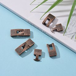 チベットスタイルスナップロックの留め金  カドミウムフリー＆鉛フリー  長方形  赤銅鉱  22x12x6mm  19x12x5mm  穴：3x10mm&nbsp;LS-TIBE-LF11313Y-R-LF