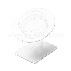 アクリル シングル ブレスレット ディスプレイ ライザー スタンド  フラットラウンド  ホワイト  トレイ：50mm  7.95x7.75x7.45cm&nbsp;BDIS-P004-01A