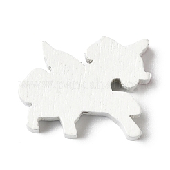 スプレー塗装天然木ビーズ  ユニコーン  ミックスカラー  17.5x22.5x5mm  穴：2mm&nbsp;WOOD-M008-01