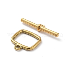 イオンプレーティング（IP）304ステンレススチールマンテル  長方形  18KGP本金メッキ  16x15x2mm  穴：1.8mm  バー：6x25x4mm  穴：1.6mm&nbsp;STAS-A092-07G