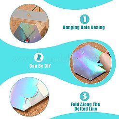 紙ジュエリーディスプレイカード40枚。  長方形のOPP透明プラスチックバッグ40個付き  80個のプラスチック製イヤーナット  六角  カラフル  10.35x8.5x0.05cm&nbsp;CDIS-FS0001-32D