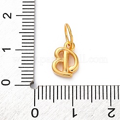 丸カン付きスターリングシルバーレターチャーム925個  ゴールドカラー  文字B  10x7x2mm  穴：5mm&nbsp;LS-STER-R008-01G-B