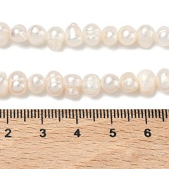 天然養殖淡水パールビーズ連売り  ポテト  グレードA  アンティークホワイト  5.5~6mm  穴：0.5~0.6mm  約63~65個/連  13.50''（34.3センチメートル）&nbsp;PEAR-L034-11A