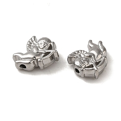 変色しない304ステンレススチールビーズ  キューピッド  ステンレス鋼色  13x10.5x5mm  穴：1.2mm&nbsp;STAS-K285-36P