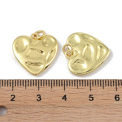 真鍮チャーム  カドミウムフリー＆鉛フリー  ハート  18KGP本金メッキ  17.5x18x2.5mm&nbsp;KK-H477-05G