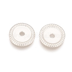 真鍮ビーズ  長持ちメッキ  模様プレス  フラットラウンド  マットシルバーカラー  11x1.5mm  穴：2mm&nbsp;KK-K238-23MS
