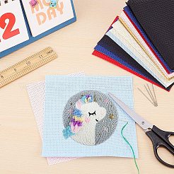 11ctクロスステッチ生地シート  布刺繍生地  衣類工芸品を作るため  鉄縫い針付き  ミックスカラー  15x10~15x0.06~0.07cm&nbsp;DIY-NB0004-11