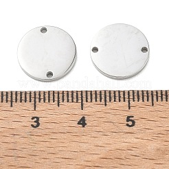 304ステンレススチールコネクタチャーム  フラットラウンドいリンク  空白タグのスタンプ  ステンレス鋼色  ステンレス鋼色  13x1.5mm  穴：1.2mm&nbsp;SA-CBA97DF-08P