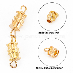 120セット12スタイルの真鍮製ネジ留め金  チューブ  プラチナ·ゴールデン  12~15x3.5~5mm  穴：1~2mm  クラスプ：7x3mm&nbsp;KK-PH0001-81