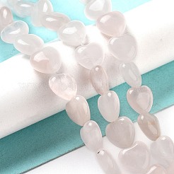 天然石ローズクォーツビーズ連売り  ハート  10x10x4.5~5mm  穴：0.7mm  約20個/連  7.28''~7.48''（18.5~19センチメートル）&nbsp;G-P528-C04-01
