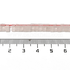 天然石ローズクォーツビーズ連売り  2穴  長方形  2.5~3x5x2.5mm  穴：0.8mm  約138~140個/連  15.28''~15.31''（38.8~38.9センチメートル）&nbsp;G-Z045-A03-01