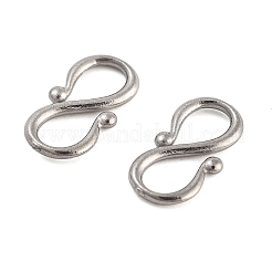 変色しない304ステンレススチールのS字フック留め具  ステンレス鋼色  13x6.5x1mm&nbsp;STAS-L082-001P-02