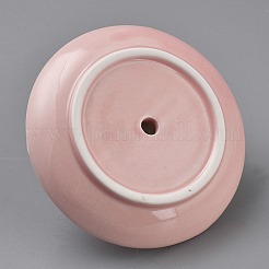 丸い陶器のジュエリー皿  ジュエリープレート  指輪収納トレー  ネックレス  ピアス  ピンク  99~100x60~63mm&nbsp;AJEW-WH0665-01A