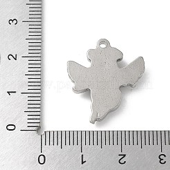 304ステンレスペンダント  翼のついた豚のチャーム  ステンレス鋼色  23x20x4.5mm  穴：1.6mm&nbsp;STAS-I330-033P
