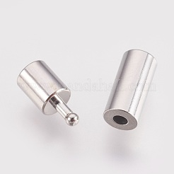 真鍮製バヨネット留め金  プラチナ  17x4mm  穴：3mm&nbsp;KK-P149-08B