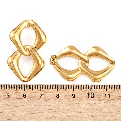 304ステンレススチール長方形スタッドピアス  イオンプレーティング（ip）  18KGP本金メッキ  39x23.5mm&nbsp;EJEW-I320-14G