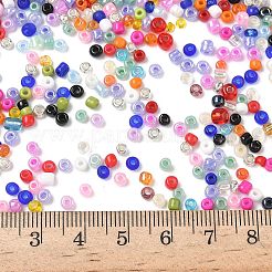 8/0緩いラウンドガラスシードビーズを染め  ミックスカラー  2.5~3.1x2~3mm  穴：0.8mm  約11250個/ポンド&nbsp;SEED-L001-01