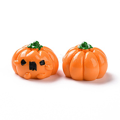 ハロウィーン不透明樹脂カボション  3D カボチャのジャック・オ・ランタン  ダークオレンジ  19x27.5x26.5mm&nbsp;LS-RESI-D063-15B