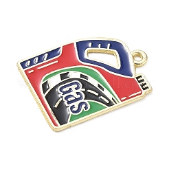 レーシングカーをテーマにした合金エナメルペンダント  ガソリンオイルボトルチャーム  ゴールドカラー  カラフル  28x20.5x1mm  穴：1.7mm&nbsp;AL-CBA4666-03P