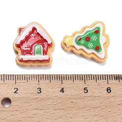クリスマス オペーク レジン カボション  混合図形  ミックスカラー  18.5~22.5x18~21x5.5~7.5mm&nbsp;CRES-I049-01